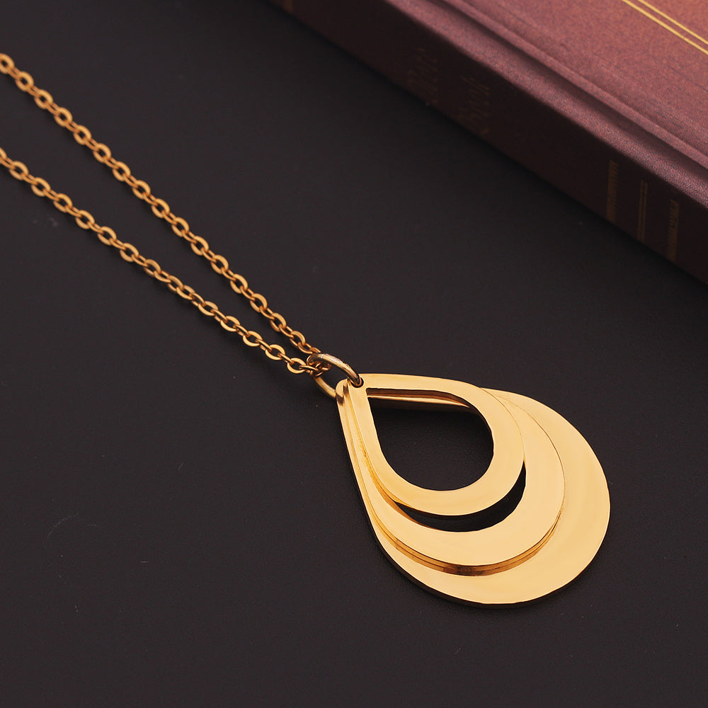 Customized 3 Water Droplet Engraving Name Stainless Steel Jewelry Pendant Necklaces For Women Personalized Gift