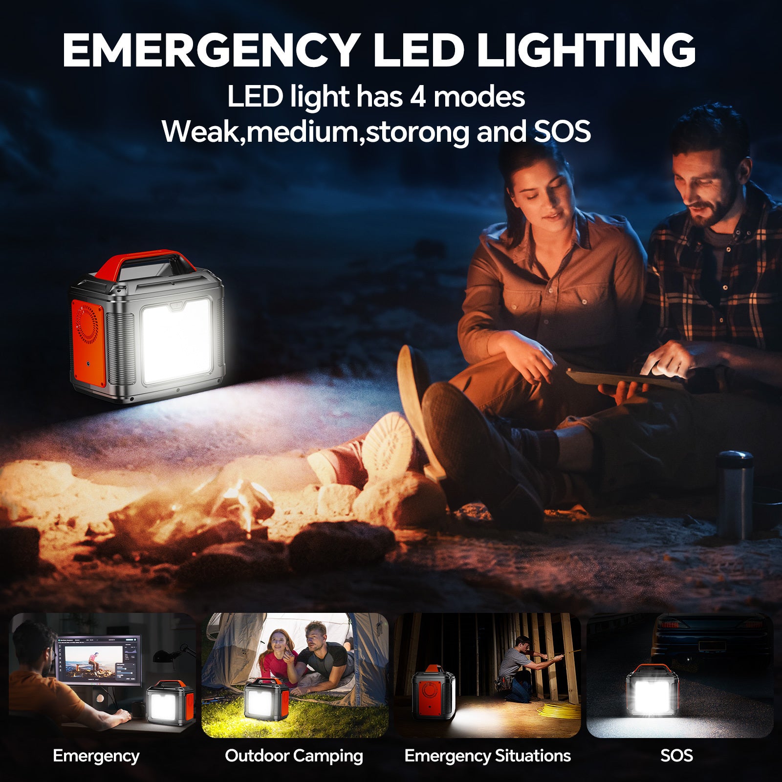 300W Portable Power Station, 296Wh Backup Lithium Battery, Solar Generator For Outdoors Camping Travel Hunting Blackout ,60W Solar Panel Is Included
