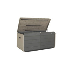 260 Gallon Plastic Deck Box, Large Patio Storage Box With Lock, Wheels  Waterproof Lid For Outdoor Cushions, Garden And Pool Supplies Gray