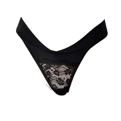 Low Waist Lace Breathable Cotton Thong Panties for Women