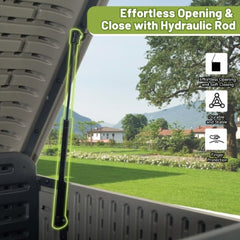 260 Gallon Plastic Deck Box, Large Patio Storage Box With Lock, Wheels  Waterproof Lid For Outdoor Cushions, Garden And Pool Supplies Gray