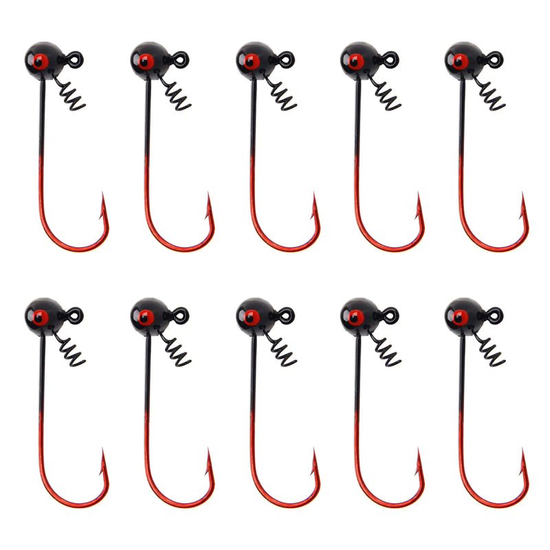 Fishing Jig Heads Hooks Shakyhead Jig Hooks Bass Football Jig Heads Wobble Head Fishing Jigs with Screw Lock Jig Head for Bass Fishing 1/4oz 1/8oz 1/16oz