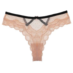 Romantic Lace Women's Thong - Sheer Low Waist Panties