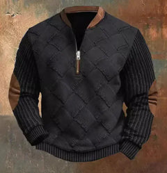 Men's Digital Print Half-Zip Sweater