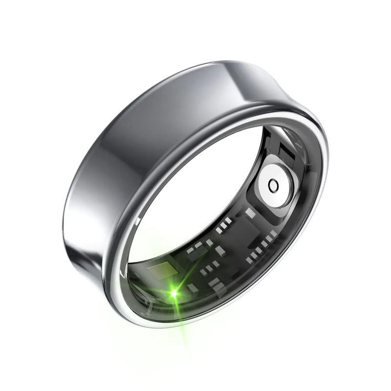 Tulbeys Smart Ring for Men & Women - 5ATM Waterproof Health & Fitness Tracker Heart Rate Monitor Hand Gesture Brush Tiktok Titanium Alloy Smart Rings for iOS/Android(DeepGray #9)