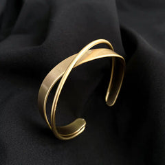 Simple Wave Cross Bracelet for Women's Fashion