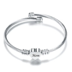 Stainless Steel Braided Mother’s Day Bracelets for Mom