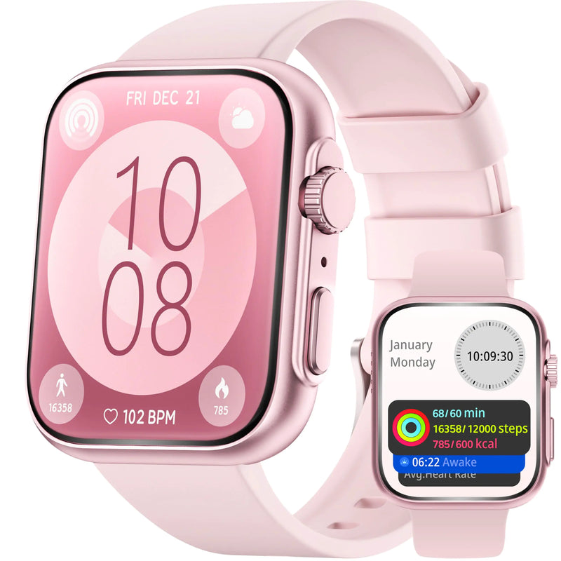 Lovouse Smart Watches for Women [46mm] Bluetooth Call Sleep & Stress Tracking GPS Activity Tracker 120+ Sports Modes Water Resistant (GoldPink)
